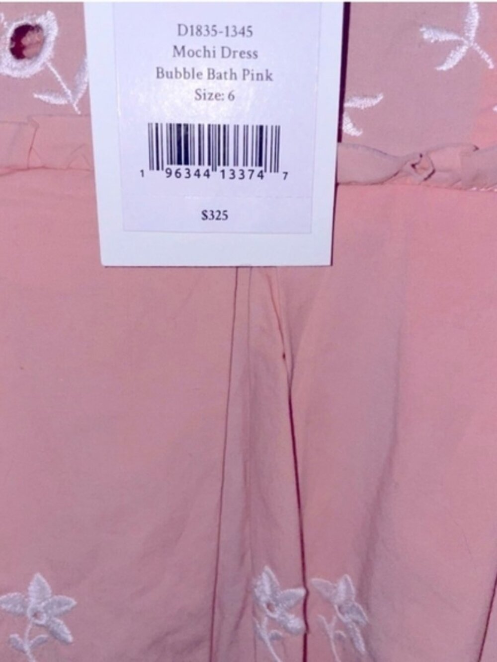 LoveShackFancy Pink Eyelet Mini Dress Size 6  Sleeveless Pleated Boho NWT - Picture 8 of 14